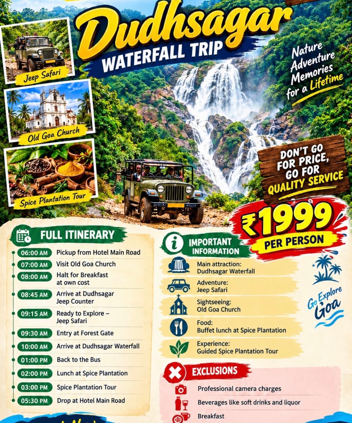 Dudhsagar Waterfall Tour & Jungle Jeep Safari - image 1
